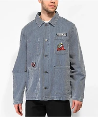 Killer Acid Eye Blue Stripe Chore Jacket