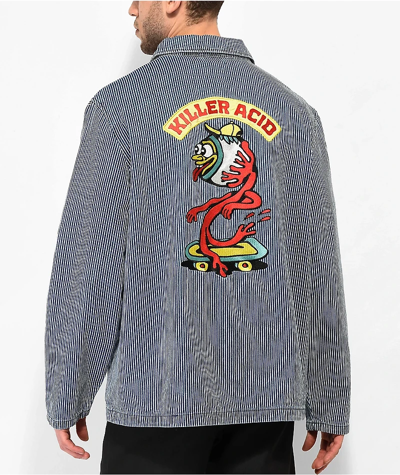 Killer Acid Eye Blue Stripe Chore Jacket