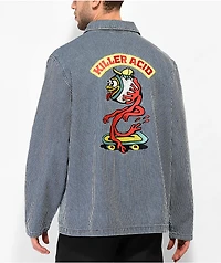 Killer Acid Eye Blue Stripe Chore Jacket
