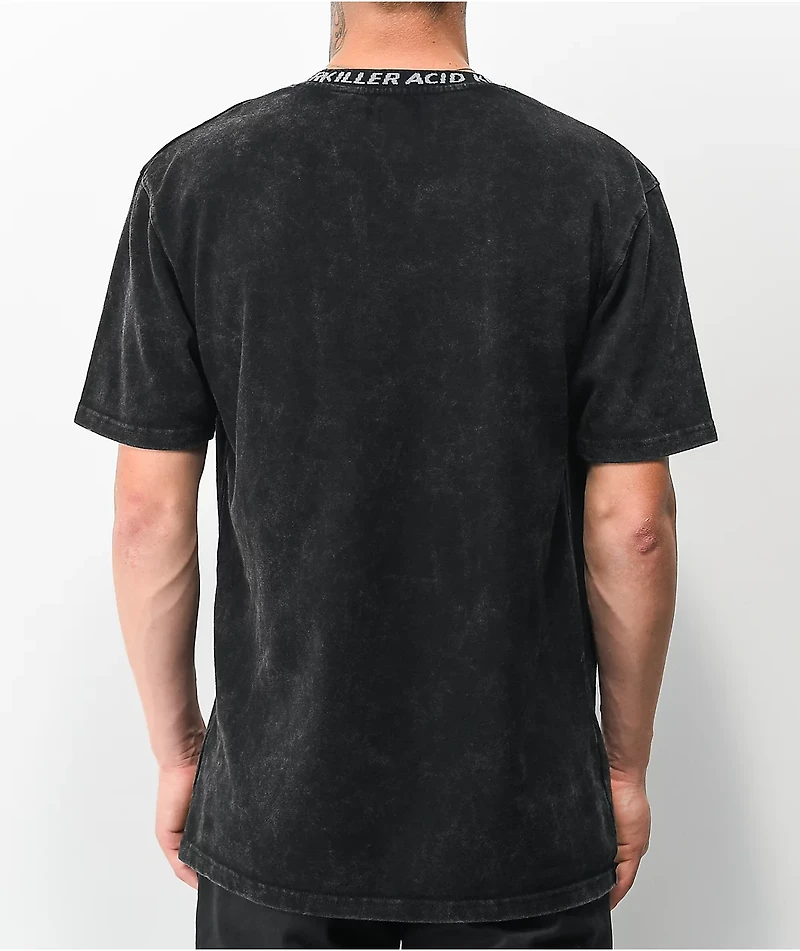 Killer Acid Flip Your Lid Black Mineral Wash T-Shirt