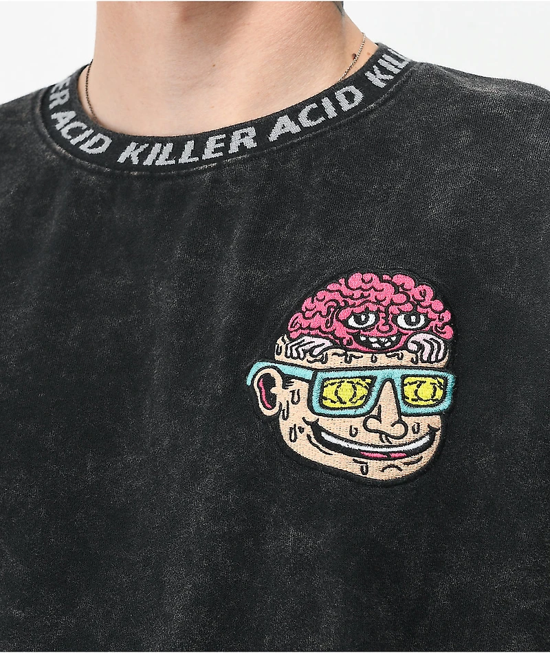 Killer Acid Flip Your Lid Black Mineral Wash T-Shirt