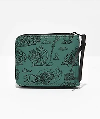 Killer Acid Get Lost Green Zip Wallet