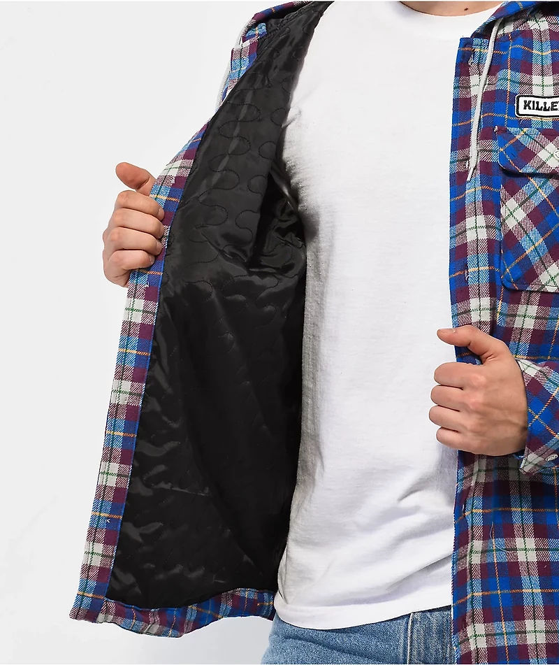 Killer Acid Heads Up Purple Hooded Flannel Shirt