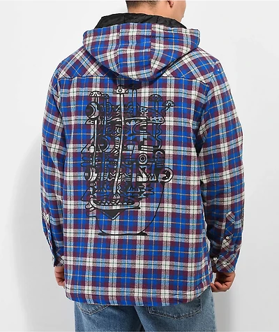 Killer Acid Heads Up Purple Hooded Flannel Shirt