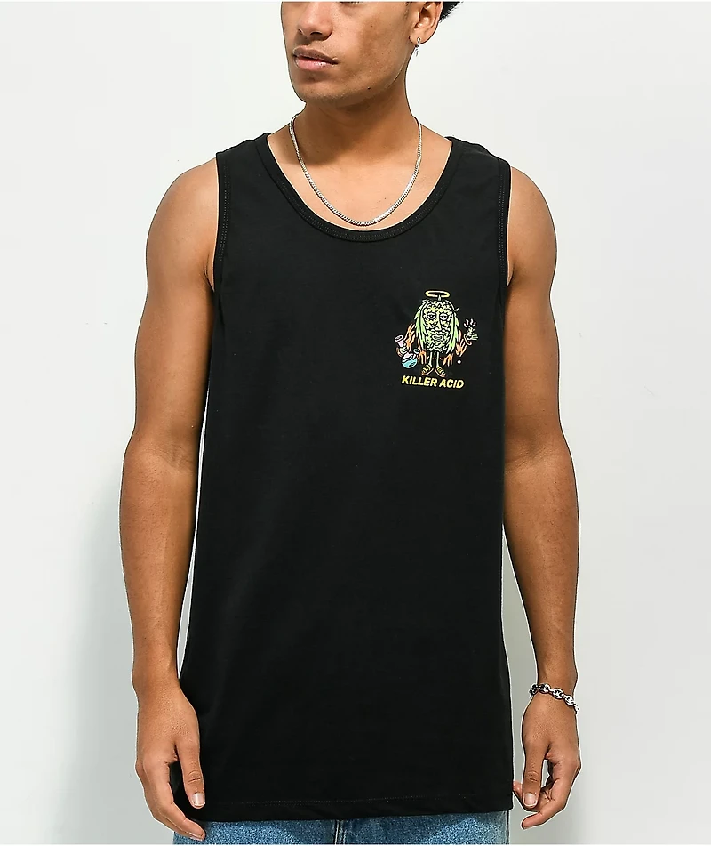 Killer Acid Jesus Bud Black Tank Top