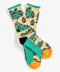 Killer Acid Los Gatos Beige Crew Socks