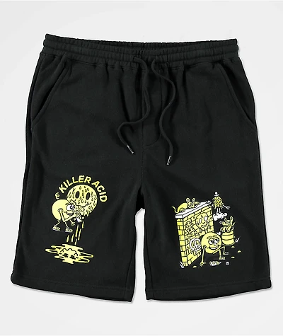 Killer Acid Miles Of Smiles Black Sweat Shorts