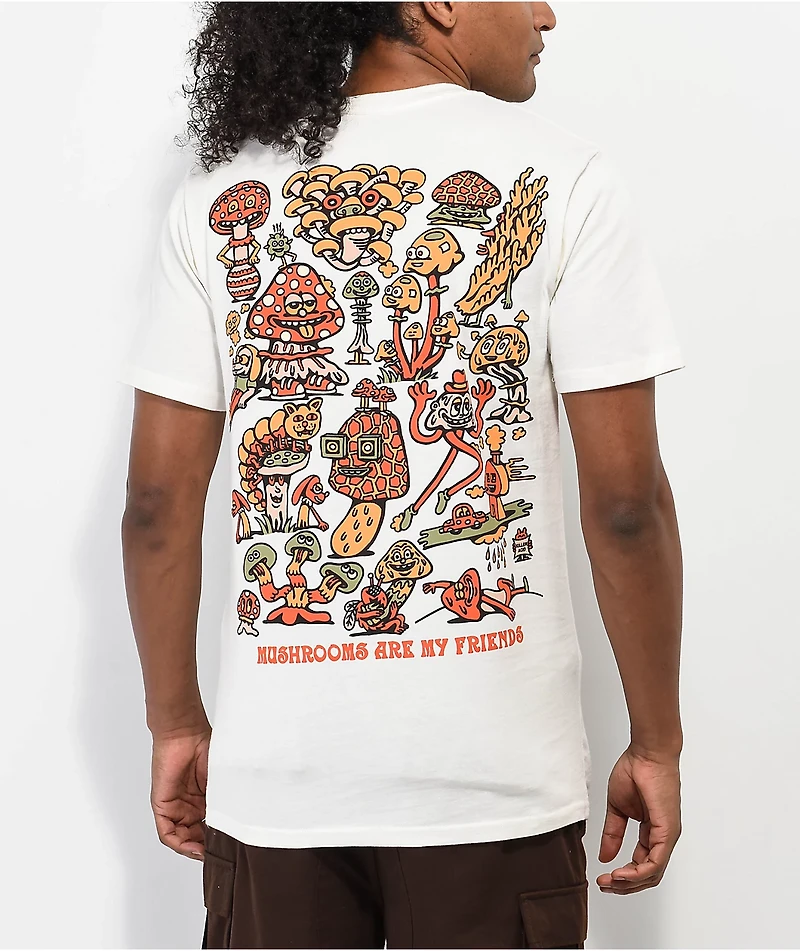 Killer Acid Mushroom Friends Natural T-Shirt