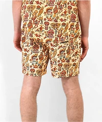 Killer Acid Mushroom Friends Tan & Orange Board Shorts