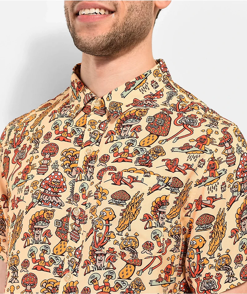 Killer Acid Mushroom Natural Button Up Shirt