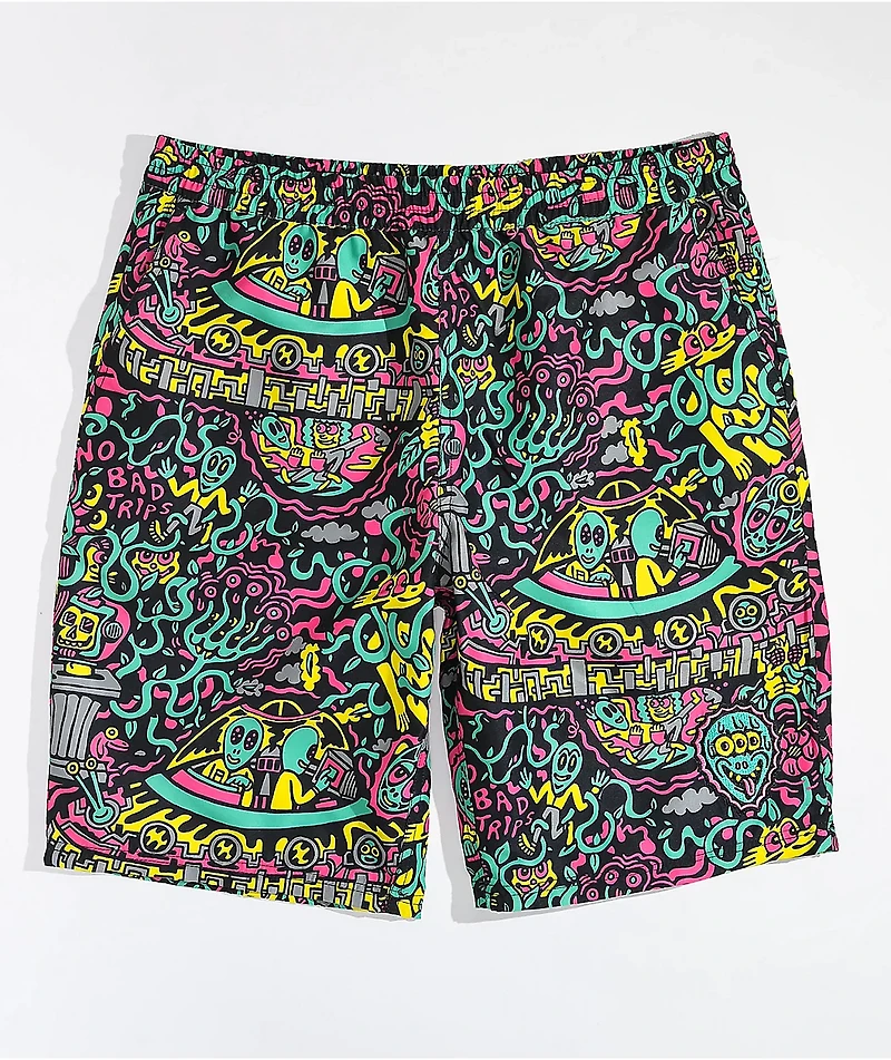 Killer Acid No Bad Trips Black Board Shorts