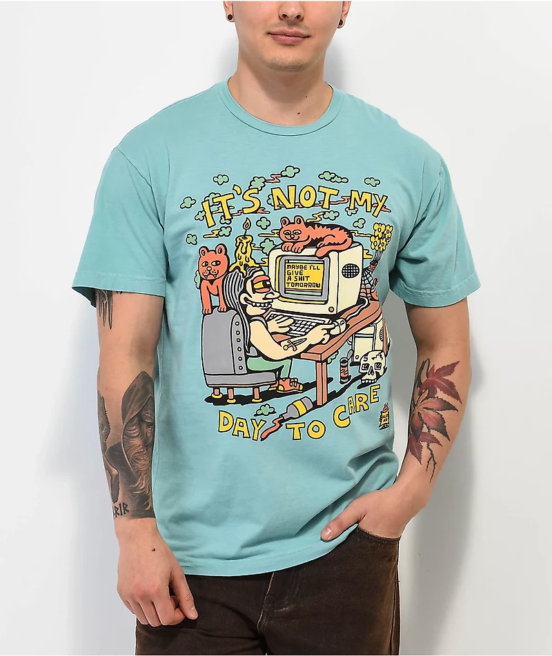 Killer Acid Not My Day To Care Blue T-Shirt