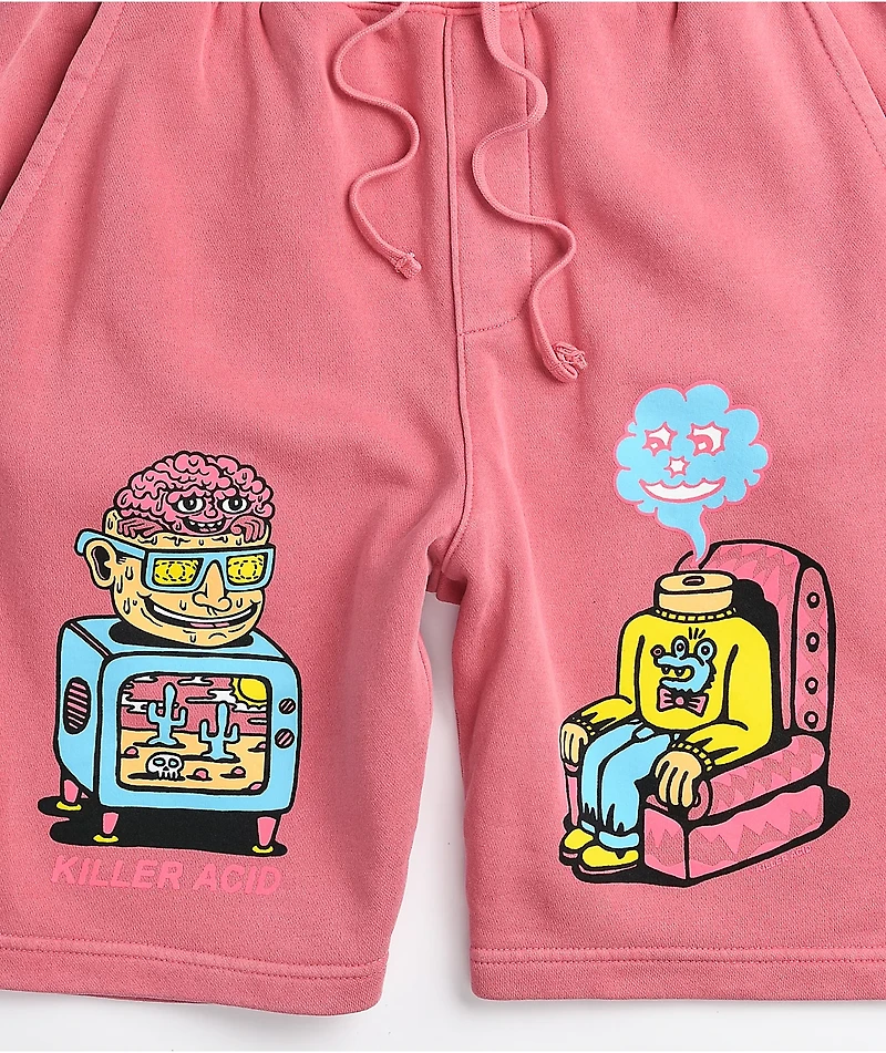 Killer Acid Party Pink Sweat Shorts
