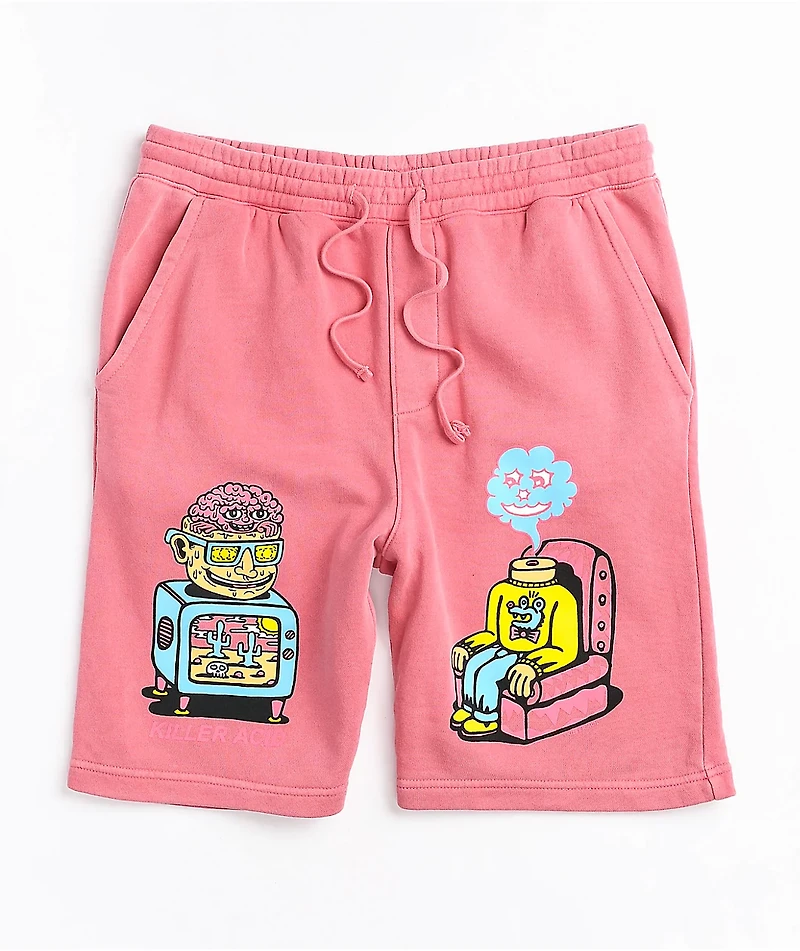 Killer Acid Party Pink Sweat Shorts