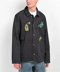 Killer Acid Pest Control Black Long Sleeve Button Up Work Shirt