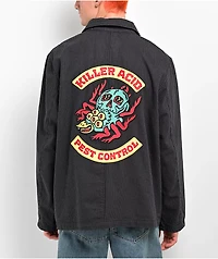 Killer Acid Pest Control Black Long Sleeve Button Up Work Shirt