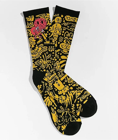 Killer Acid Smile Black Crew Socks