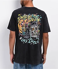 Killer Acid Smile Now Cry Later Black Wash T-Shirt