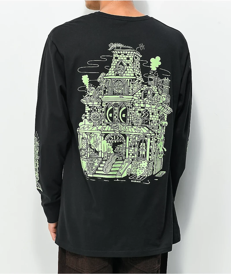 Killer Acid Spookhouse Flouro Black Long Sleeve T-Shirt
