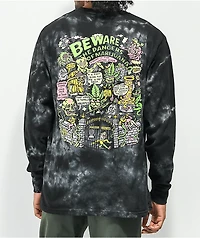 Killer Acid Stone Graves Dark Grey Tie Dye Long Sleeve T-Shirt