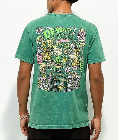 Killer Acid Stoner Graveyard Green Wash T-Shirt