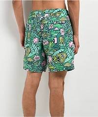 Killer Acid Trippy Jungle Green Board Shorts