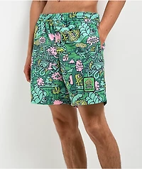 Killer Acid Trippy Jungle Green Board Shorts