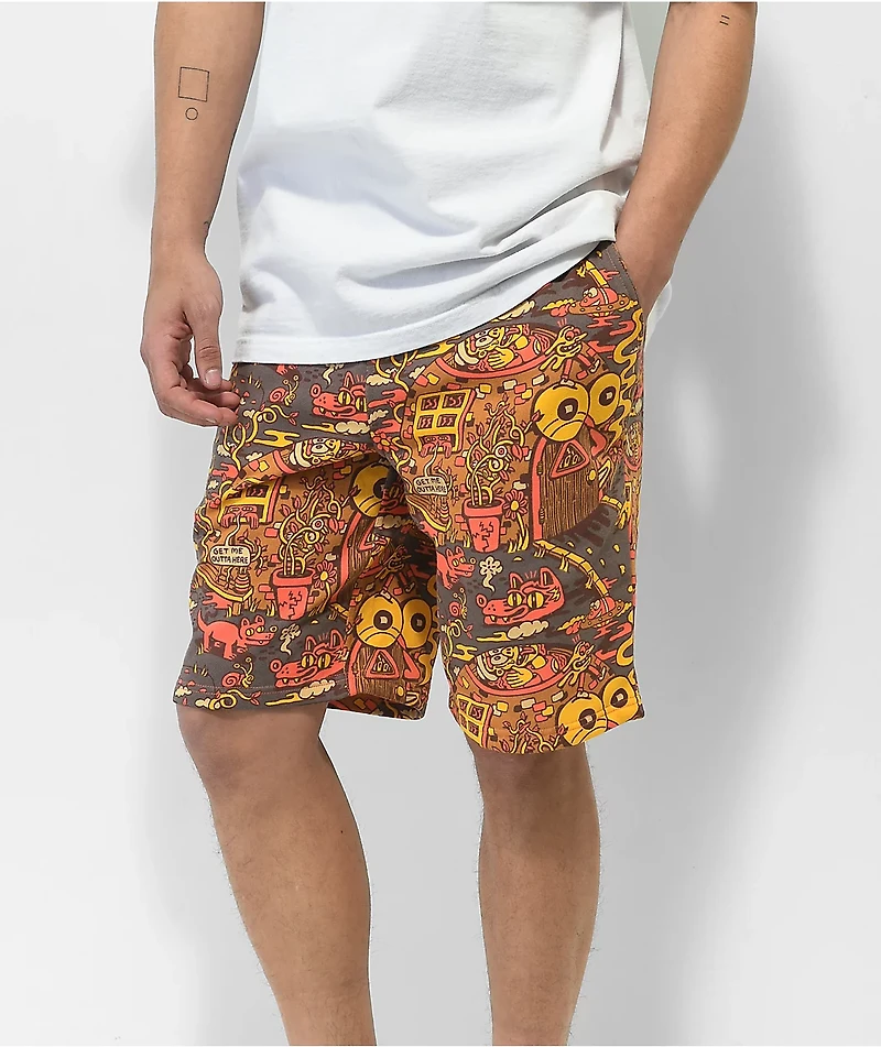 Killer Acid Way Out West Orange Sweat Shorts