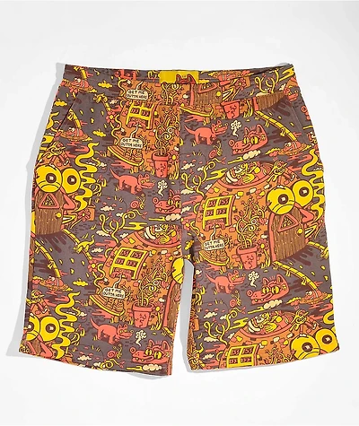 Killer Acid Way Out West Orange Sweat Shorts