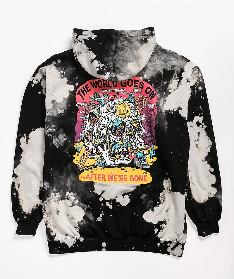 Killer Acid World Goes On Black & White Bleach Hoodie