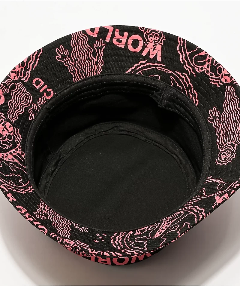 Killer Acid Worldwide Black & Pink Bucket Hat