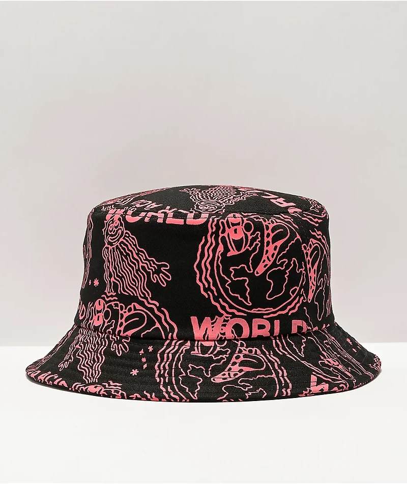 Killer Acid Worldwide Black & Pink Bucket Hat