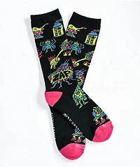 Killer Acid Zap! Black & Pink Crew Socks