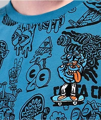 Killer Acid x Santa Cruz All Over Print Navy T-Shirt