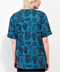 Killer Acid x Santa Cruz All Over Print Navy T-Shirt