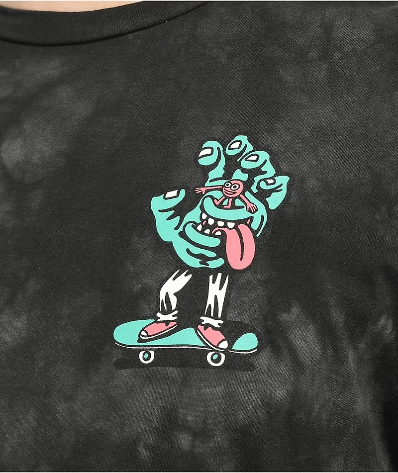 Killer Acid x Santa Cruz Crystal Hand Black Tie Dye Long Sleeve T-Shirt