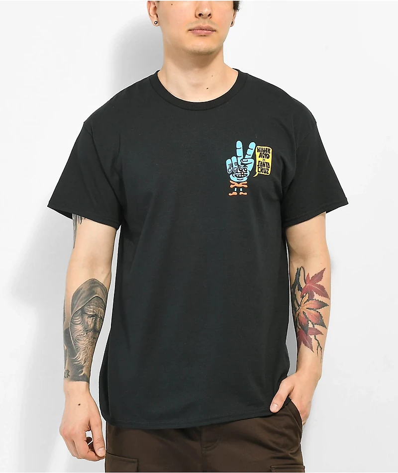 Killer Acid x Santa Cruz Hand Black T-Shirt