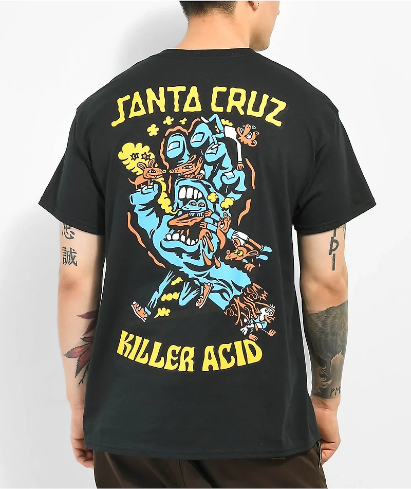 Killer Acid x Santa Cruz Hand Black T-Shirt
