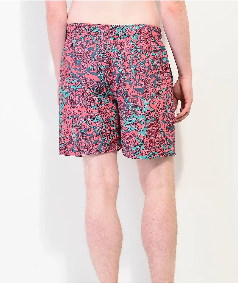 Killer Acid x Santa Cruz Little Hand Pink & Green Board Shorts