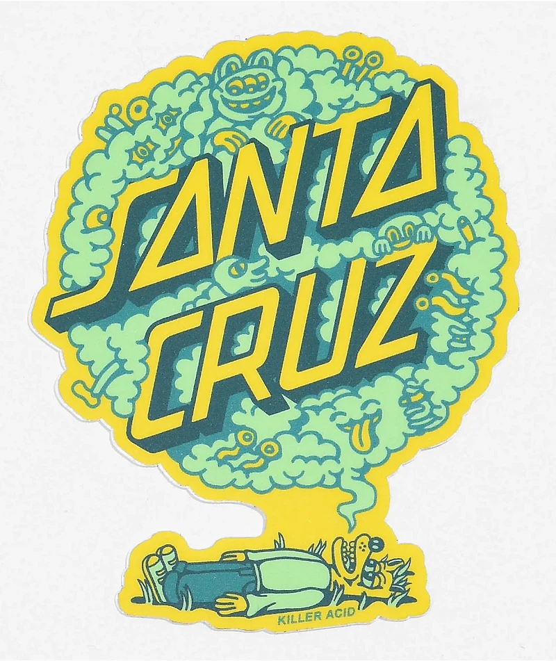Killer Acid x Santa Cruz Puff Dot Green Sticker