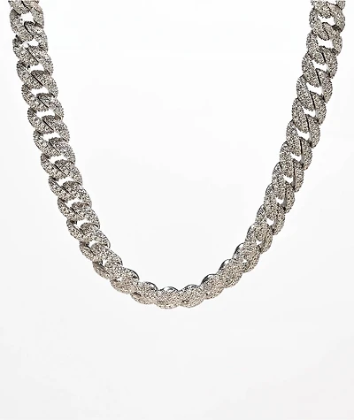 King Ice 12mm Iced Miami Cuban Link White Gold Choker Necklace