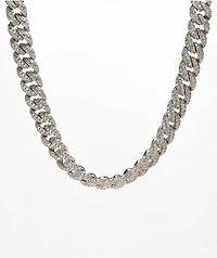 King Ice 12mm Iced Miami Cuban Link White Gold Choker Necklace