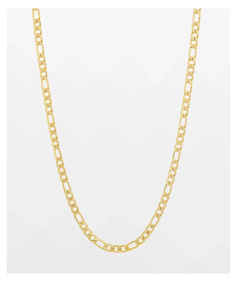 King Ice 20" Figaro Gold Chain Necklace