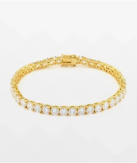 King Ice 5mm Single Row Gold Tennis Bracelet
