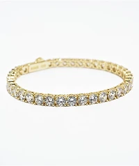 King Ice 5mm Single Row Gold Tennis Bracelet