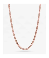 King Ice 5mm Single Row Pink Gold Tennis Chain Necklace