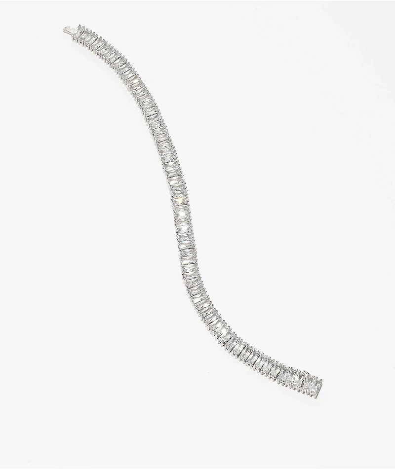 King Ice 6mm Baguette Silver Tennis Bracelet