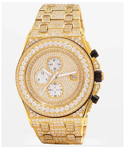King Ice Baron 14k Gold Watch