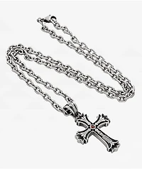 King Ice Biker Cross Stainless Steel Necklace