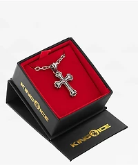 King Ice Biker Cross Stainless Steel Necklace